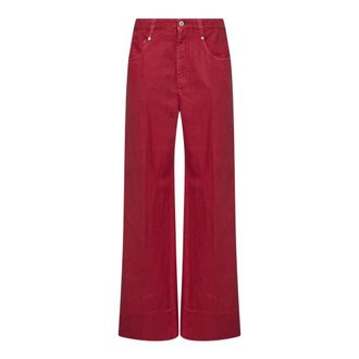 Brunello Cucinelli Brunello Cucinelli, Wide Jeans, female, Red, Size: 2XS Wide Jeans