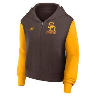 Nike San Diego Padres Cooperstown Nike Womens MLB Full-Zip Hoodie in Brown | 035D992ZSDP-NCX