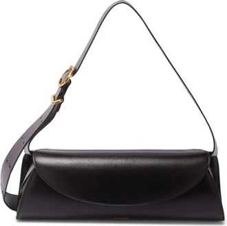 Jil Sander Zwarte leren schoudertas met logo - Dames - Schoudertassen - Zwart - ONE Size - Leer - Tassen