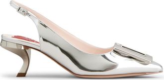 Roger Vivier Virgule Pointed Toe Slingback Pump in Argento at Nordstrom, Size 9.5Us