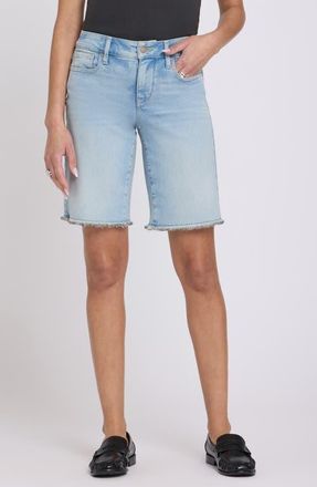 NYDJ Lilly Frayed Relaxed Long Denim Shorts in Keys View at Nordstrom, Size 16P