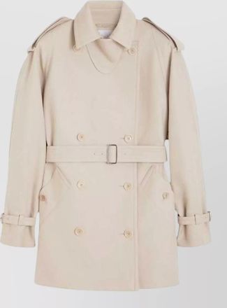 Max Mara short double breasted duster coat belt