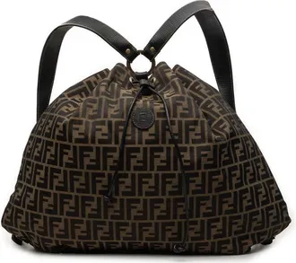 Fendi Pre-owned Fendi Zucca Canvas Drawstring Backpack Ladies 40EUMK3EJEROBVLA