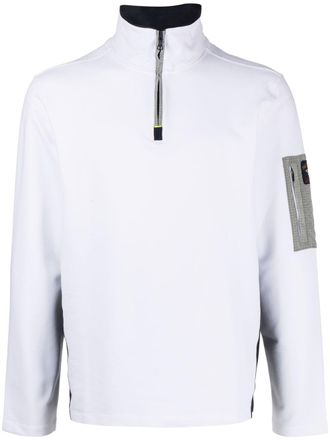 Paul & Shark sleeve-pocket high-neck jumper - men - Cotton/Polyester/Spandex/Elastane - XXXL - White