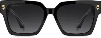 Etro 55mm Gradient Rectangular Sunglasses in Black/Dark Grey Sf at Nordstrom