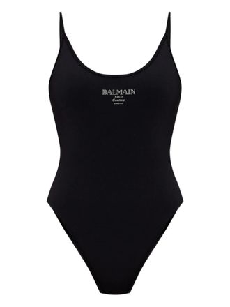 Balmain Badpak met logoprint - Zwart