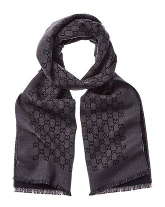 Gucci Gg Jacquard Wool Scarf