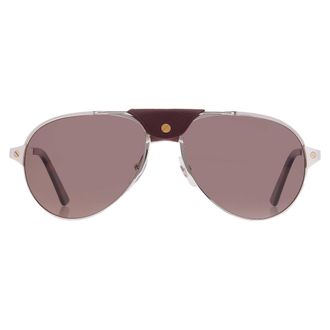 Cartier Santos de Cartier Brown Pilot Mens Sunglasses CT0034S 009 59