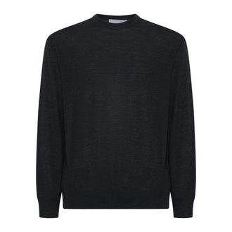 D4.0 Round-neck Knitwear, male, Gray, Size: 3XL Ribbed Crew-Neck Sweater