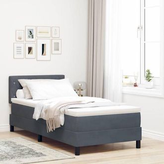 vidaXL Cama Tipo Box Spring Gris Oscuro 90 X 190 Cm Terciopelo Vidaxl
