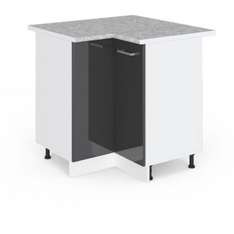 Vicco Mobile ad angolo cucina R-Line, Antracite lucido, 75.6 cm, pl Marmo