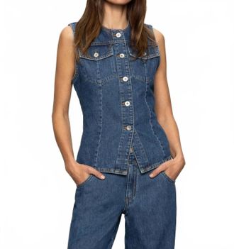 Sanctuary Maritime Denim Vest In Perfect Storm