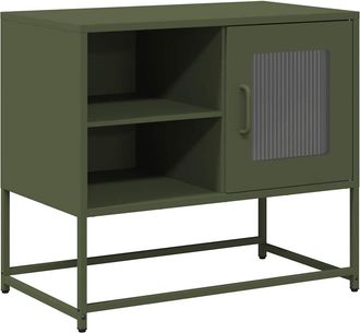 vidaXL Vidaxl - Mobile Tv Verde Oliva 68x39x60,5 Cm In Acciaio