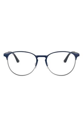 Ray-Ban Phantos 53mm Optical Glasses in Silver Blue at Nordstrom