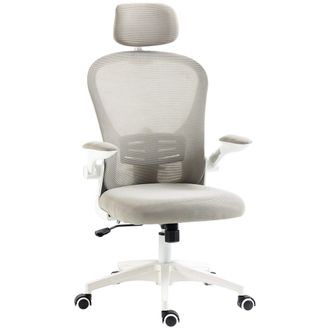 Vinsetto Mesh Office Chair With Headrest - 4D Lumbar Support - Flip-up Arm | TJ Hughes