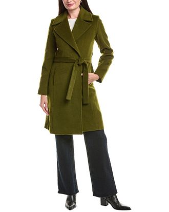 Fleurette Fleurette Wool-Blend Wrap Coat