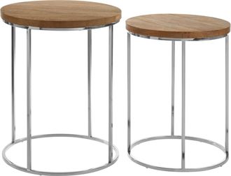 Premier Housewares Agra Set Of 2 Round Side Tables