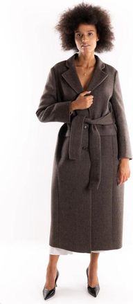 Marella Belted Coats - Dames - Jas met riem - Bruin - S - Wol - Jassen