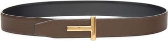 Tom Ford Smooth Leather Belt in 3En17 Dark Khaki/Black at Nordstrom, Size 100
