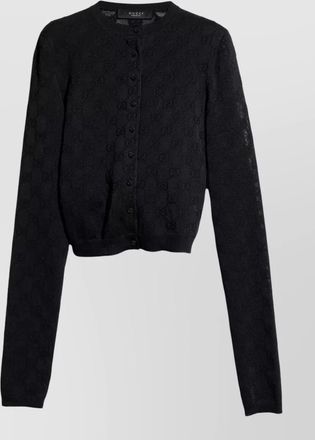 Gucci viscose crepe gg monogram crewneck cardigan