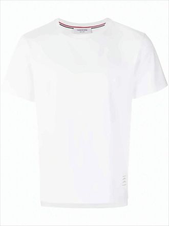 Thom Browne Short-Sleeved Cotton T-Shirt With Signature Stripe Detail