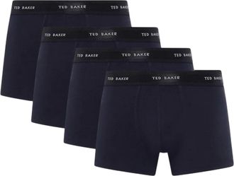 Ted Baker Effen boxershorts voor heren (Set van 4) (Marine)