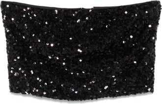 Rotate Top corto con paillettes - Nero