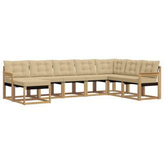 vidaXL Conjunto De Sof&aacute;s De Exterior 8 Pcs Y Beige Vidaxl