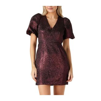 Freebird by Steven Deanna Mini Jurk - Dames - Feestkleedjes - Rood - XS - Polyester - Kleedjes