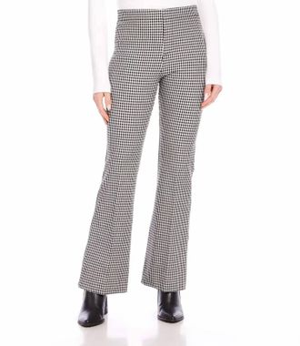 Karen Kane Brady Bootcut Pants In Black And Off-White Check
