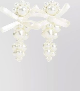 Simone Rocha resin bow detail cluster earrings