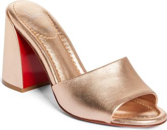 Christian Louboutin Jane Laminato Slide Sandal in Leche/Lin Leche at Nordstrom, Size 6.5Us