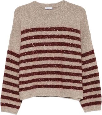 Brunello Cucinelli Ronde hals gebreid - Dames - Ronde hals truien - Veelkleurig - S - Truien & Vesten
