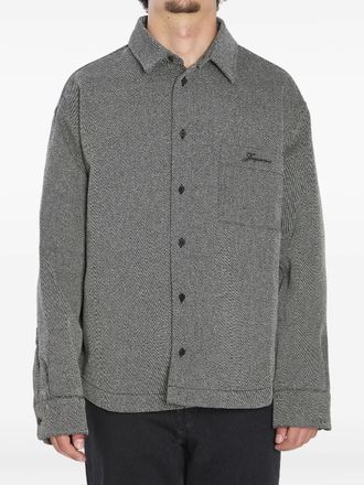 Jacquemus Molino pointed-collar buttoned shirt jacket - men - Virgin Wool/Cotton - 48 - Grey
