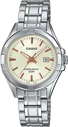 Casio Womens Beige Dial Stainless Steel Bracelet Watch - LTP-1308D-9AV