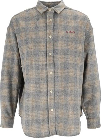 MC2 Saint Barth Lully Flannel Snoopy Embroidered Long-Sleeved Shirt