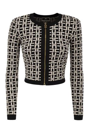 Elisabetta Franchi Viscose Jacquard Mini Cardigan