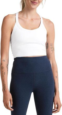 Beyond Yoga Space Dye On the Up Crop Tank in Cloud White at Nordstrom, Size X-Small