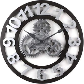 OEM Relojes De Pared, Reloj De Pared 3d, Reloj De Pared Steampunk, Reloj De Pared Cl&aacute;sico Vintage De Metal, Relojes Retro Silenciosos - 40cm-crezuo