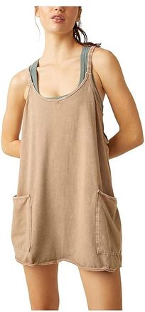 Free People Movement Hot Shot Mini Womens Jumpsuit & Rompers One Piece Mocha Latte : MD (Womens 8-10), Cotton/Spandex