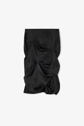 Ganni Black Draped Skirt - Size 10/12 Acetate