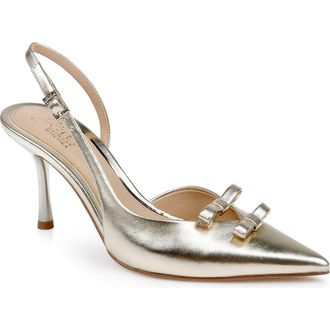 Badgley Mischka Ellery Slingback Pointed Toe Pump in Gold Metallic at Nordstrom Rack, Size 9.5
