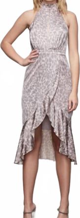 Good American Resort Halter Leopard Dress In Honey Leoprad