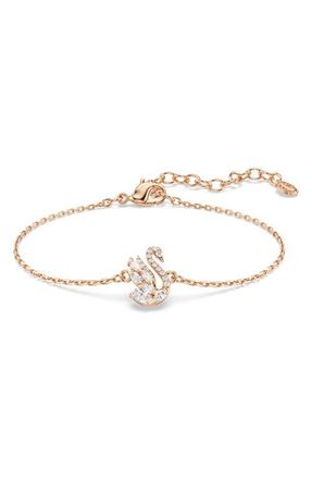 Swarovski Swan Bracelet in Rose Gold/White at Nordstrom