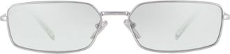 Prada Silver Grey Mirror Rectangular Ladies Sunglasses PR A60S 1BC80G 59
