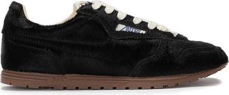 Autry Hair-On-Hide Sneakers With Beige Laces