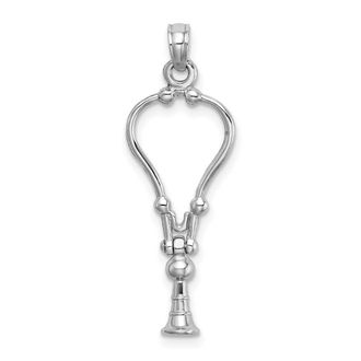 Diamond2Deal 14k Gold 3-D Stethoscope Pendant