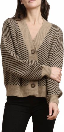 Splendid Linnett Cardigan In Camel/black