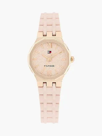 Tommy Hilfiger Reloj de oro rosa con correa de silicona