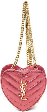Saint Laurent Pre-owned Womens Love Heart Chain Bag Shoulder Bag - Pink - One Size